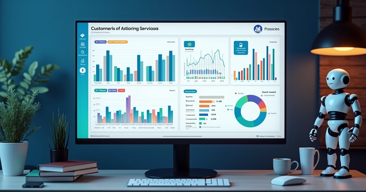 Dashboard mostrando métricas de atendimento digital 