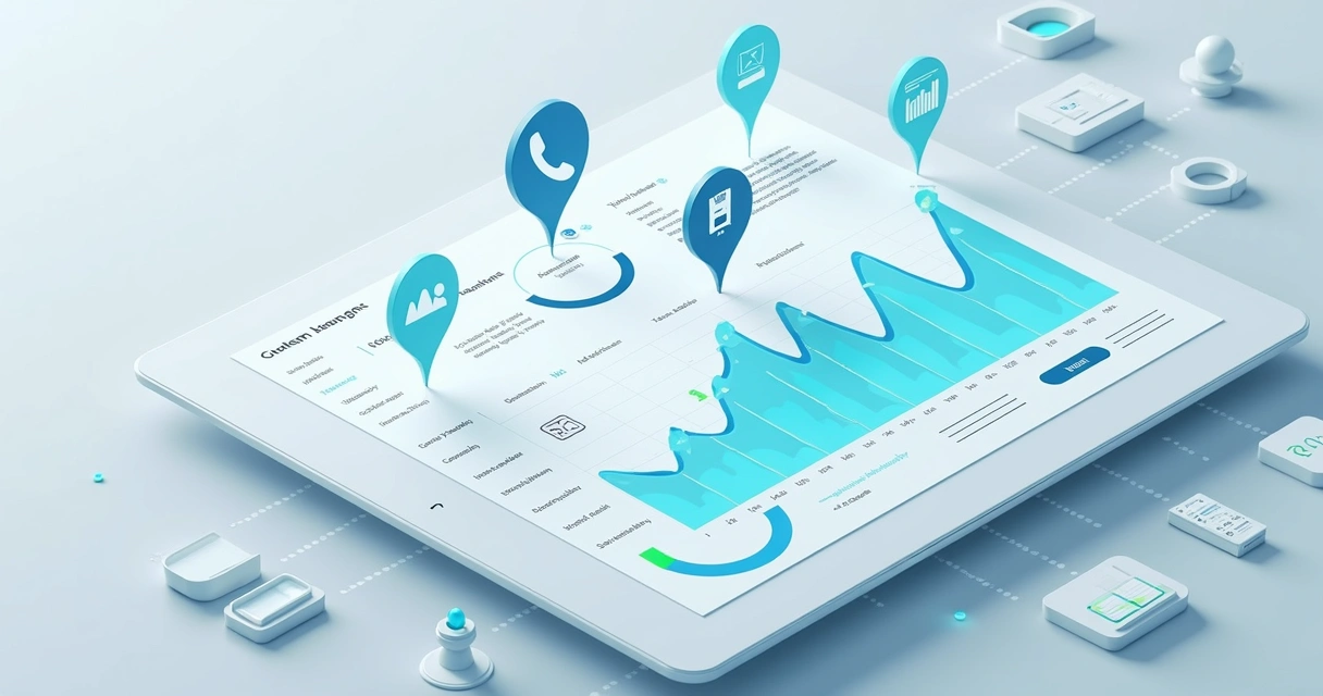 Dashboard visual com gráficos de atendimento e canais de comunicação 