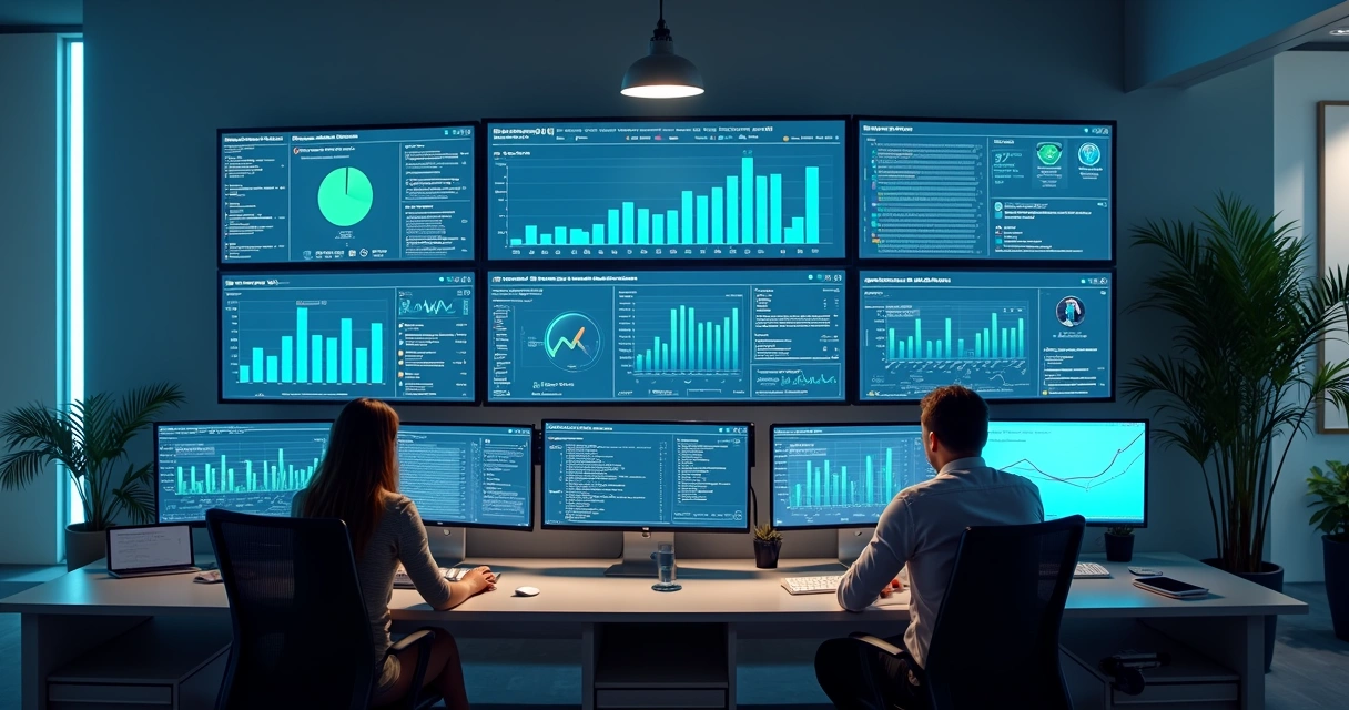 Dashboard com dados centralizados em tela 