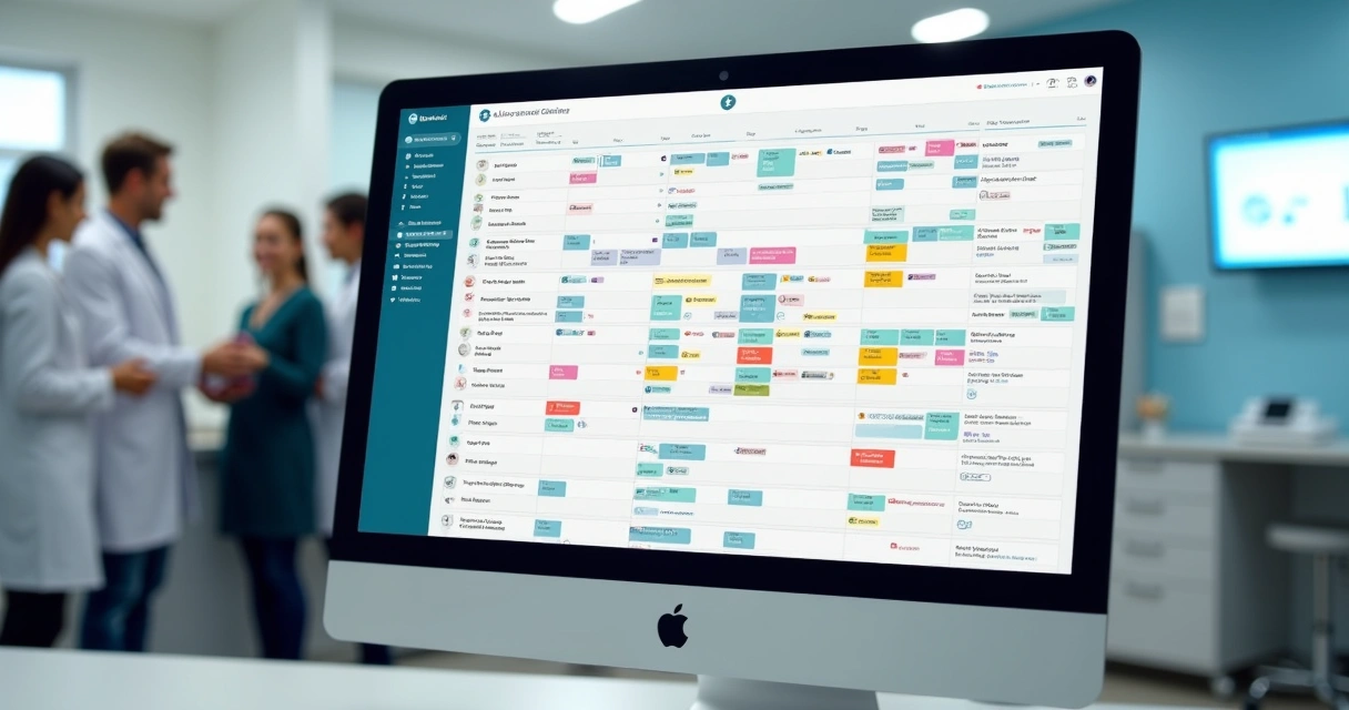 Dashboard de agenda digital com horários agendados e remarcações