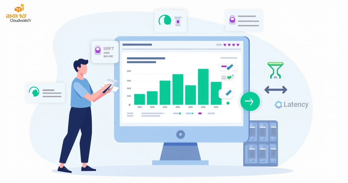Dashboard do Cloudwatch com métricas de servidores 