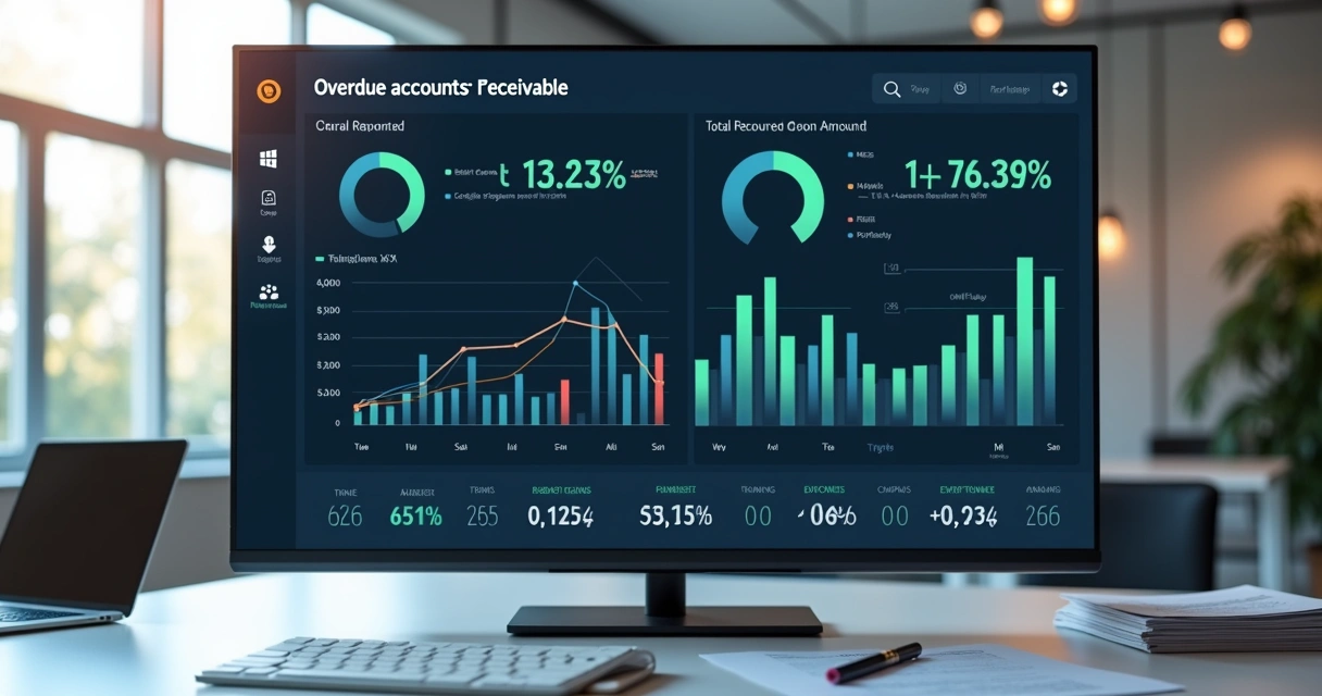 Dashboard financeiro com gráficos de cobrança 