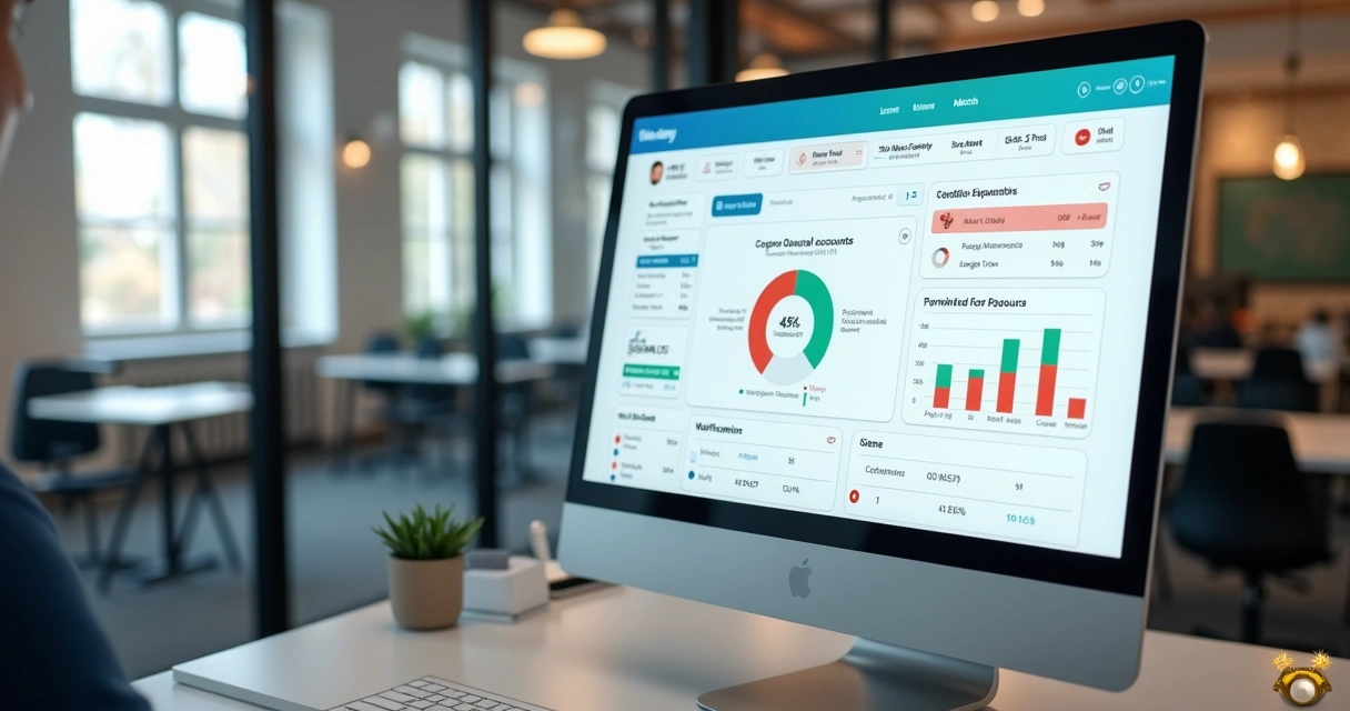 Dashboard digital de cobranças mostrando gráficos de pagamentos, notificações e alertas para pequenos negócios 