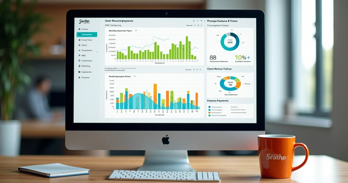 Dashboard mostrando recorrência de cobranças 