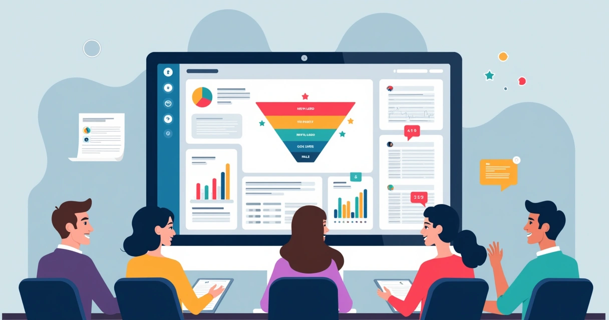 Dashboard de vendas de agência mostrando o funil de leads e conversas de vendas em destaque 