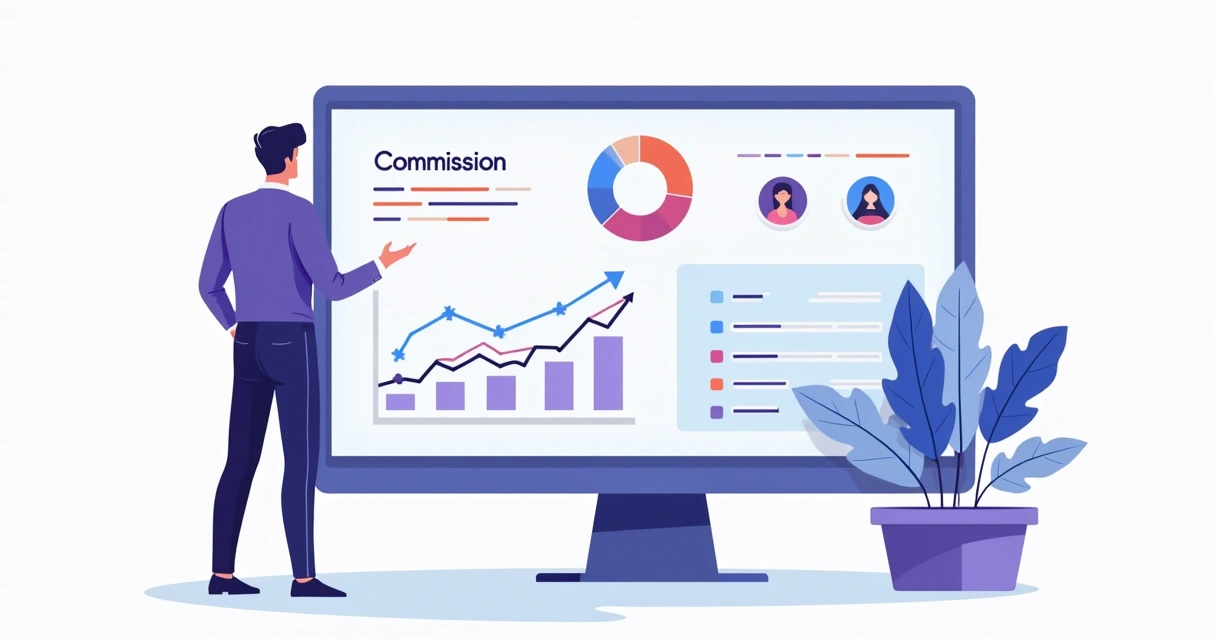 Dashboard de comissões de parceria para SaaS 