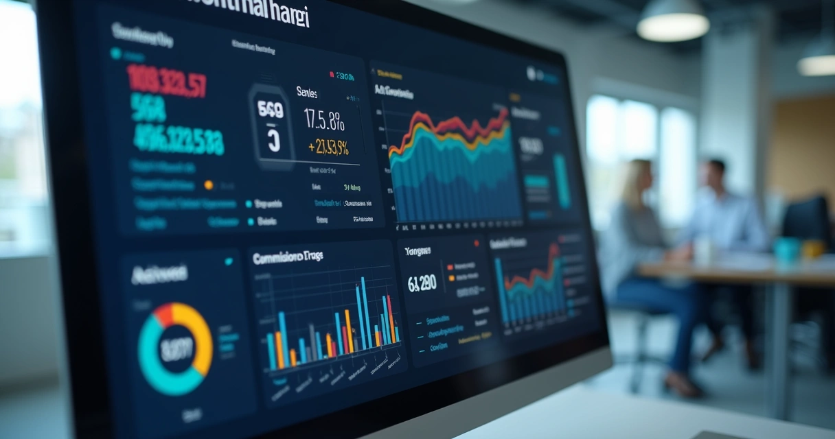 Painel de controle de comissões com relatórios de vendas 