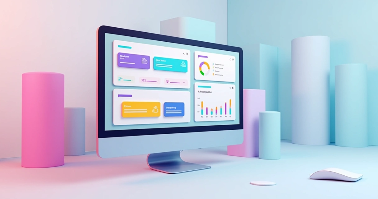 Dashboard colorido da Tarefy mostrando indicadores de comunicação interna
