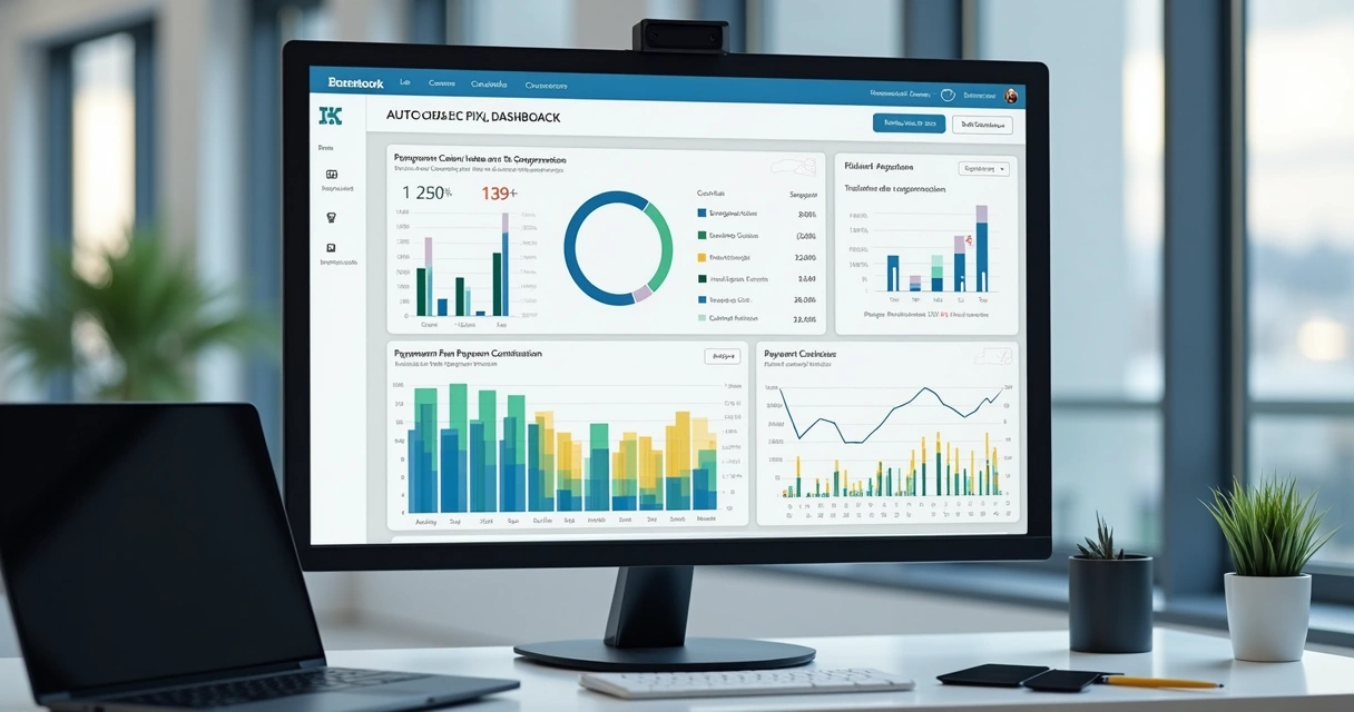 Dashboard com gráficos de conciliação automática de Pix
