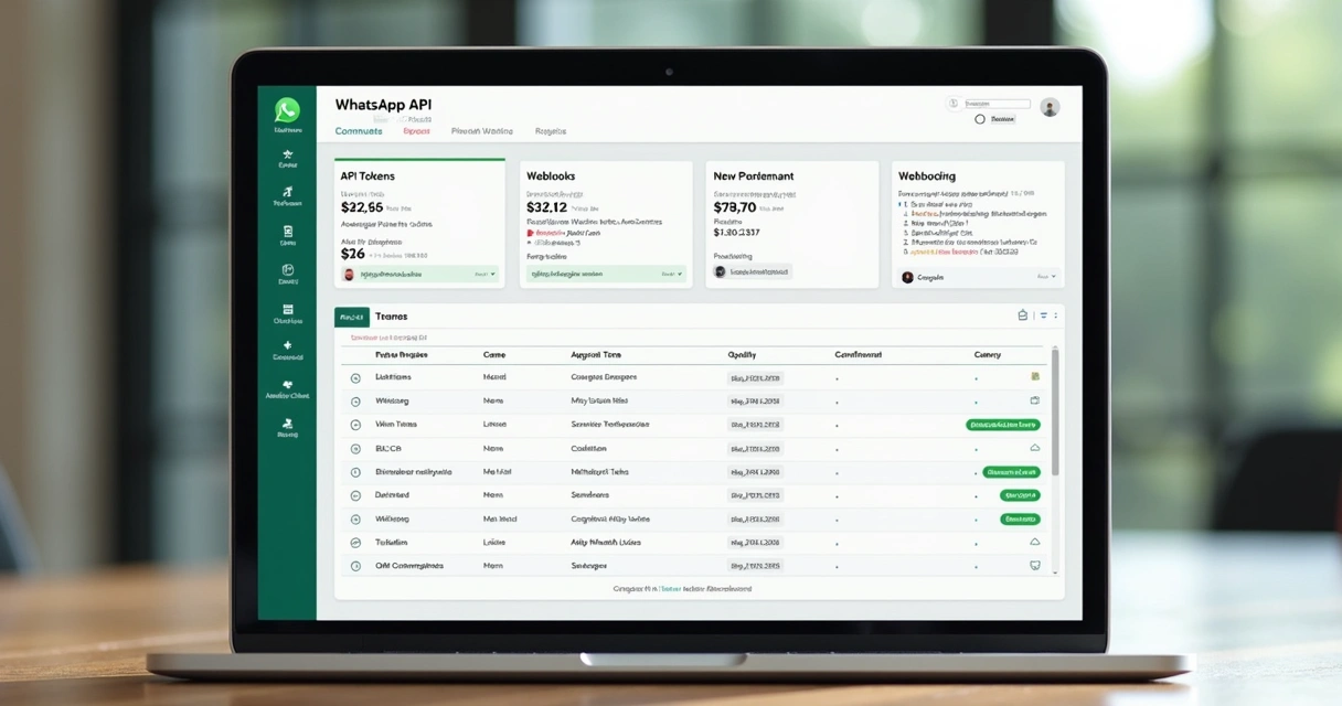 Dashboard de configuração de instância da API do WhatsApp 
