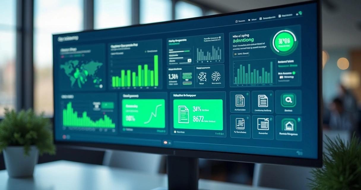 Dashboard de sistema contábil inovador com gráficos e insights 
