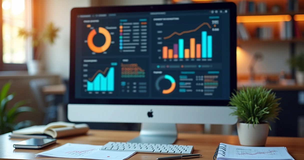 Dashboard do Power BI com gráficos contábeis integrados 