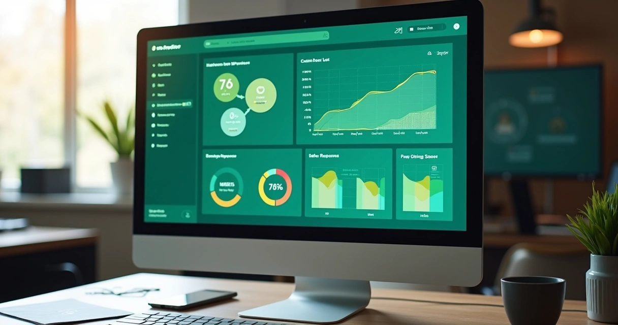 Dashboard de atendimento mostrando painel de clientes, vendas e respostas automáticas