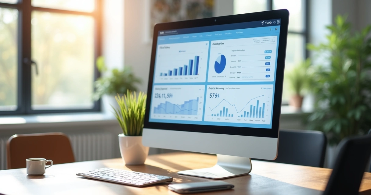Dashboard financeiro mostrando receitas e recebimentos 