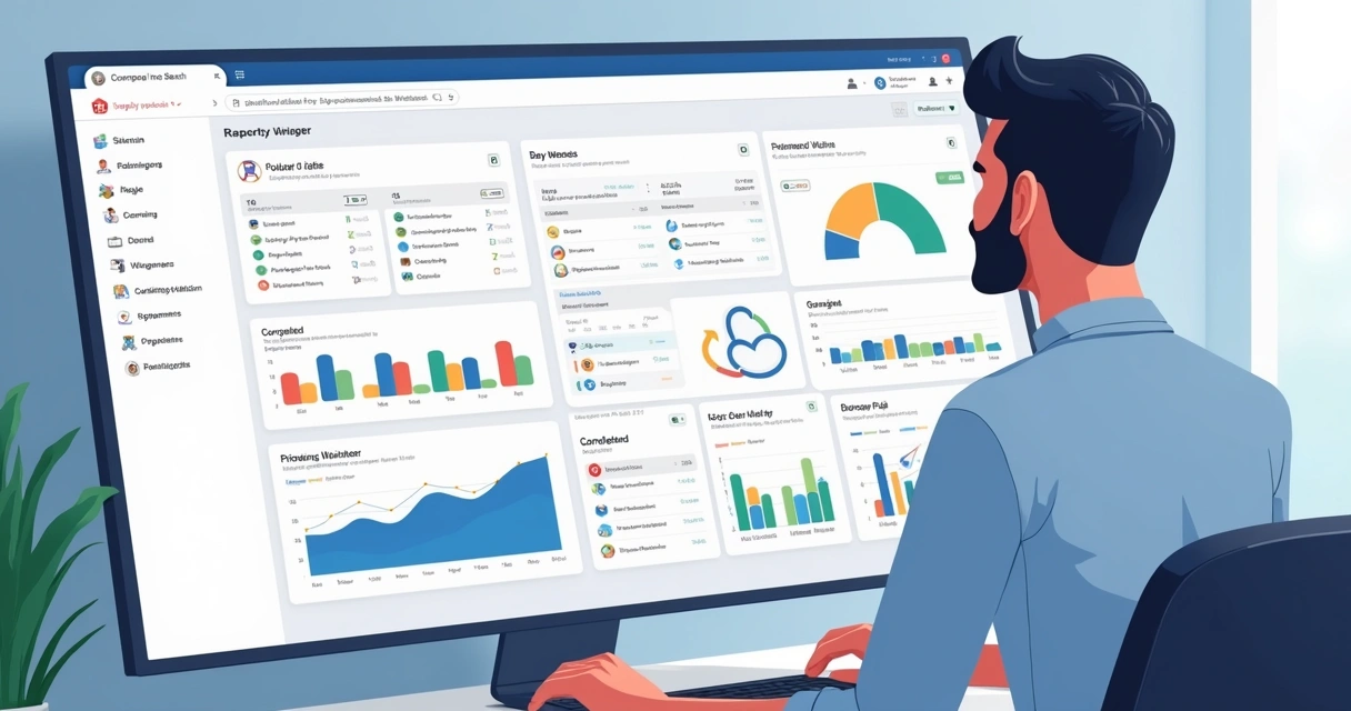 Dashboard digital com tarefas organizadas por status 