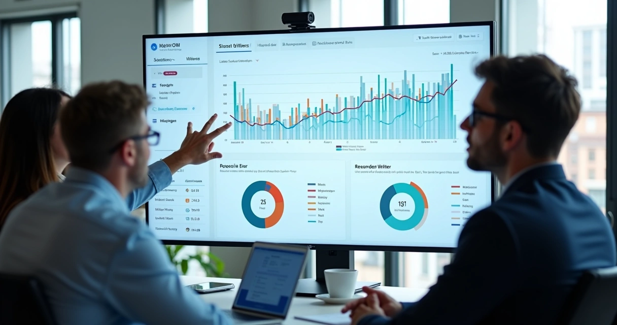Dashboard de conversão B2B com gráficos e filtros visíveis 