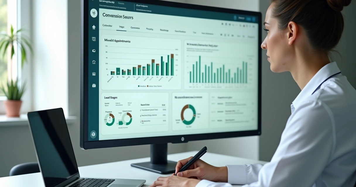 Dashboard de conversão de leads em clínica médica