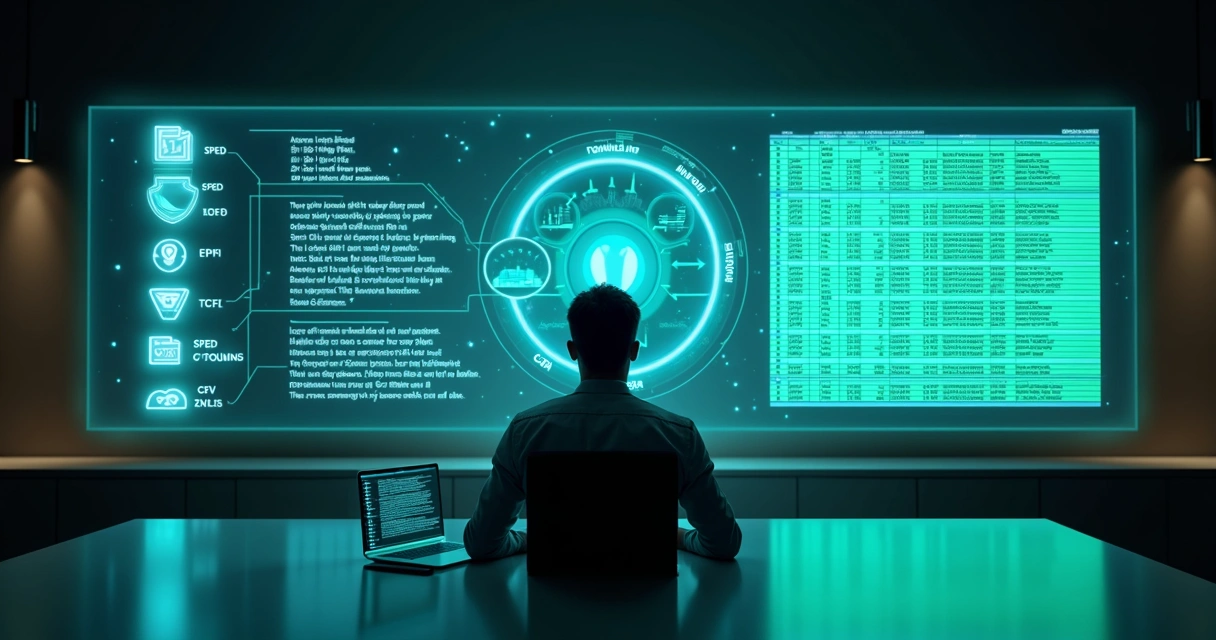 Painel digital com fluxo de conversão de arquivos SPED para planilhas Excel 
