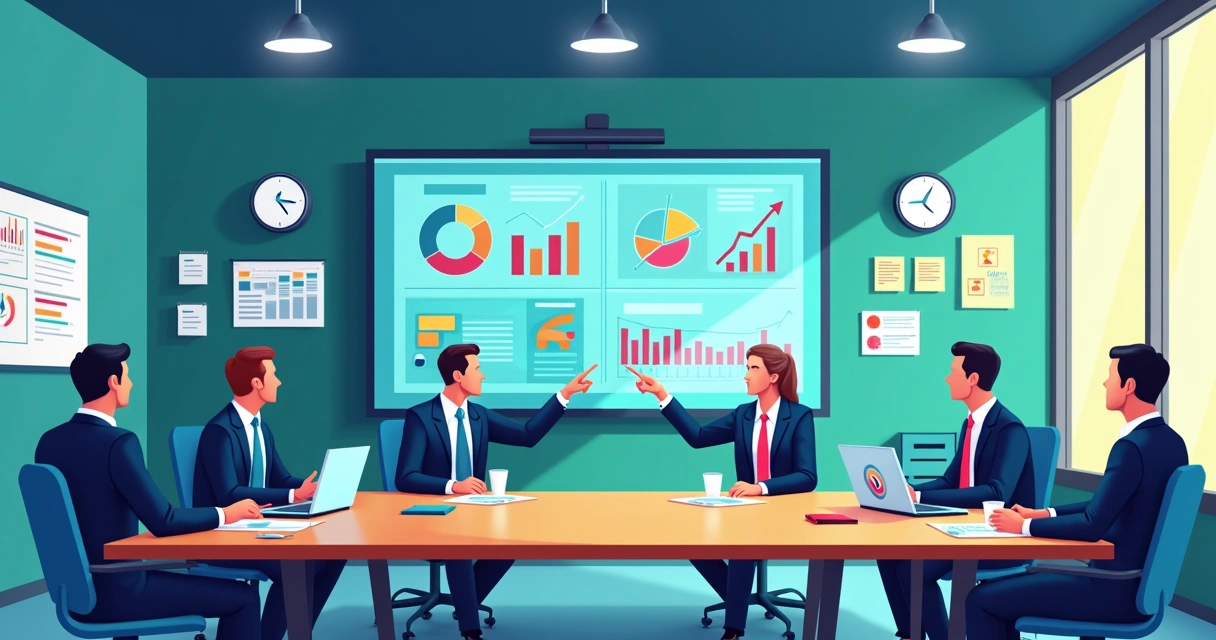 Dashboard empresarial visualmente organizado com gráficos e indicadores 