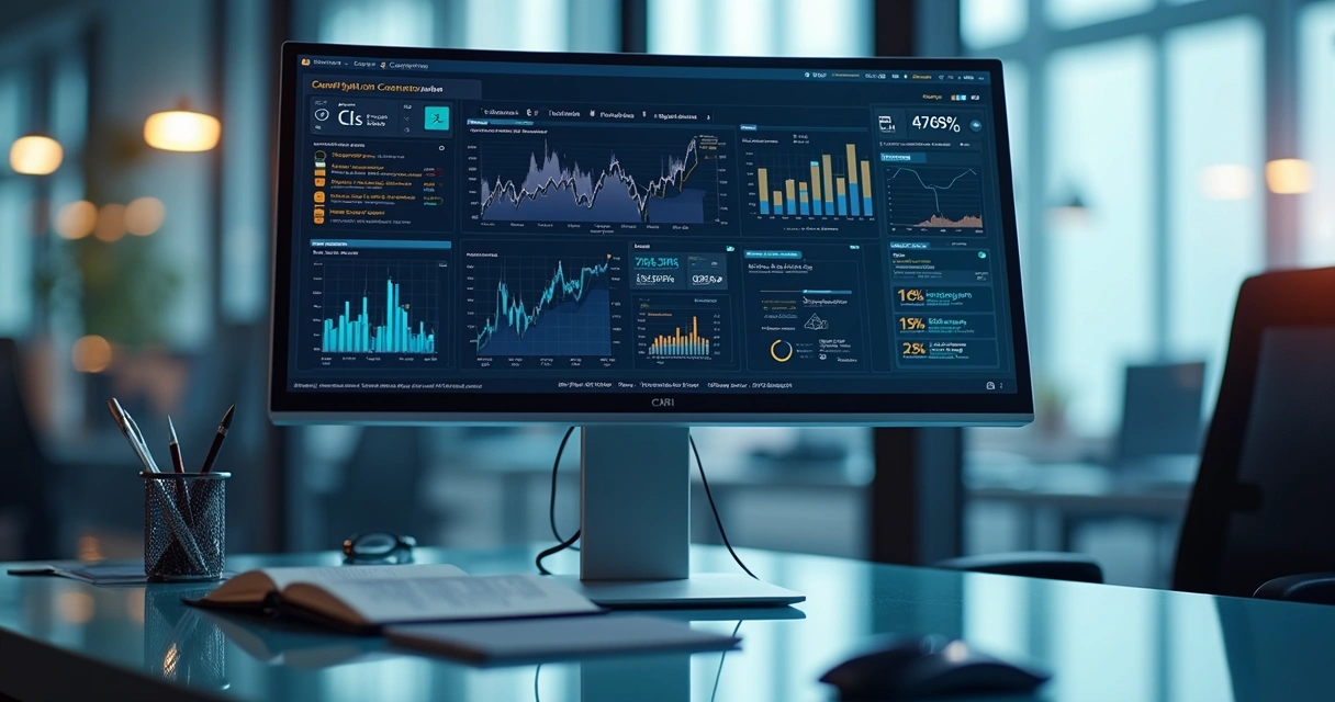 Tela de dashboard mostrando relatórios e gráficos de CRI