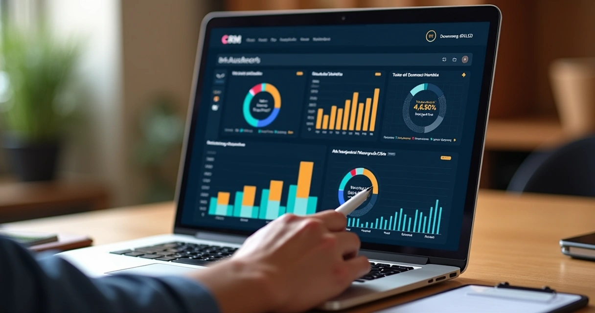 Dashboard de CRM mostrando dados de vendas por horário