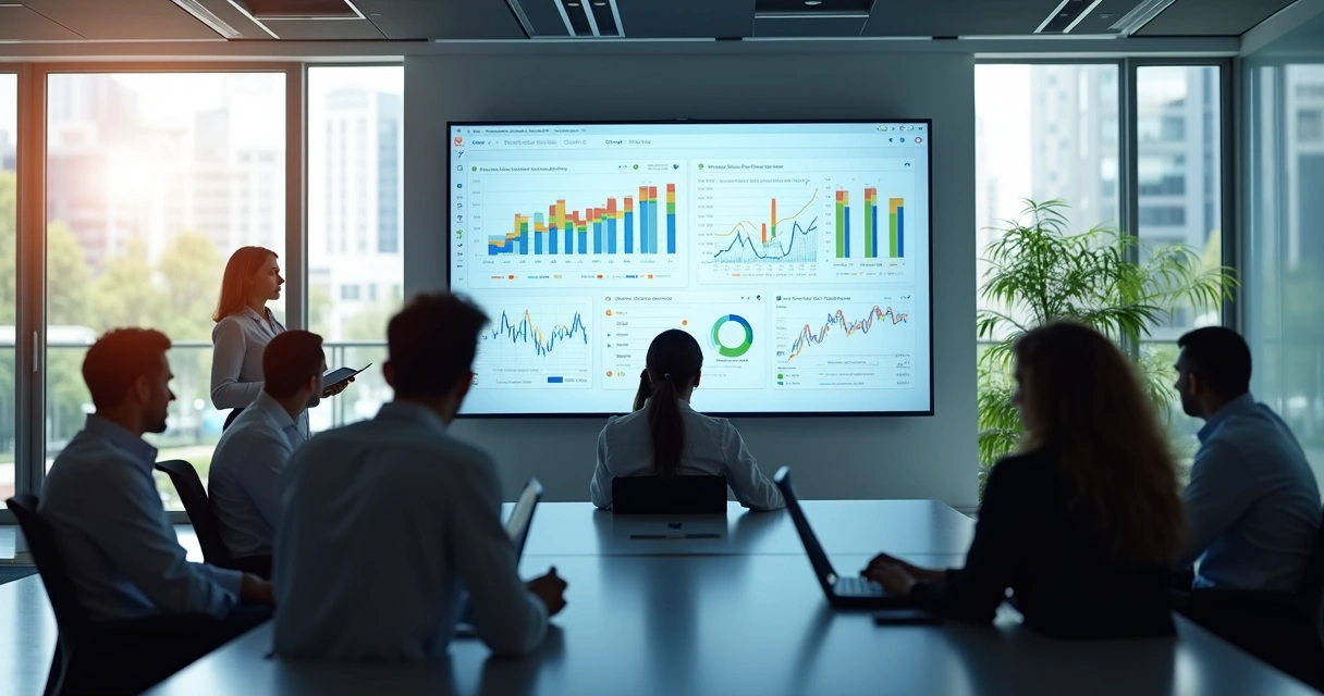 Tela de um dashboard de CRM com gráficos e estatísticas de vendas