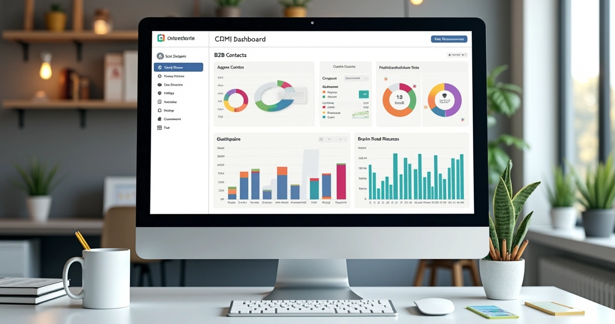 Dashboard de CRM mostrando dados de leads para uma empresa de cobrança 