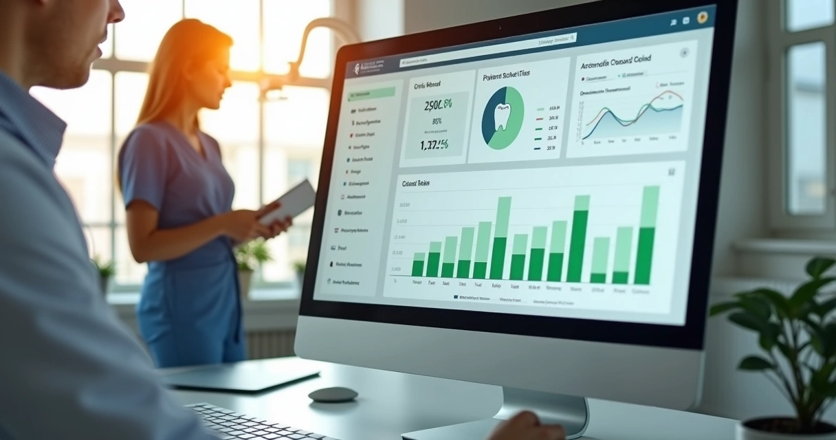 Dashboard com indicadores de funil para clínica odontológica 