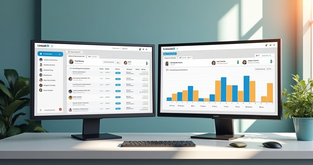 Dashboard de CRM mostrando integração de contatos vindos do LinkedIn 