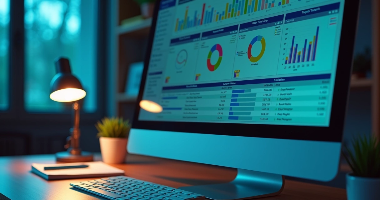 Tela de dashboard de CRM para pré-vendas com relatórios e gráficos coloridos 