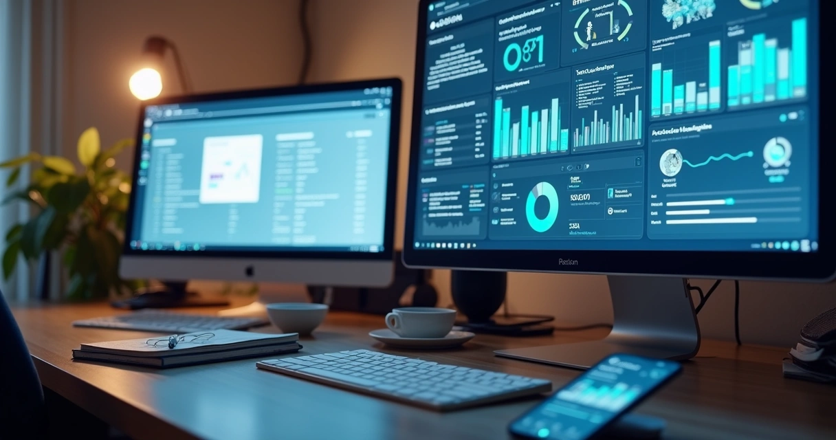 Tela de dashboard de CRM com métricas de vendas 