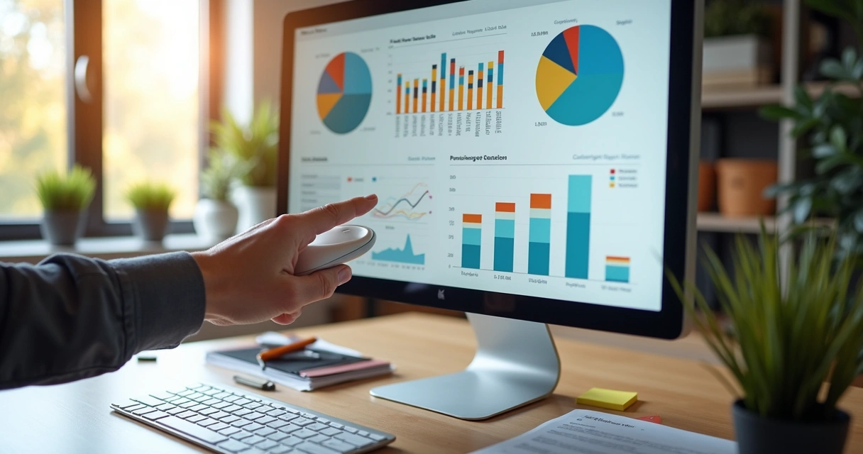 Painel de vendas de CRM com gráficos e dados de clientes 