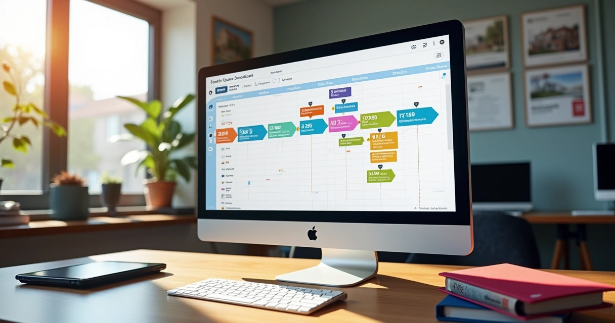 Tela de dashboard de vendas imobiliárias em CRM
