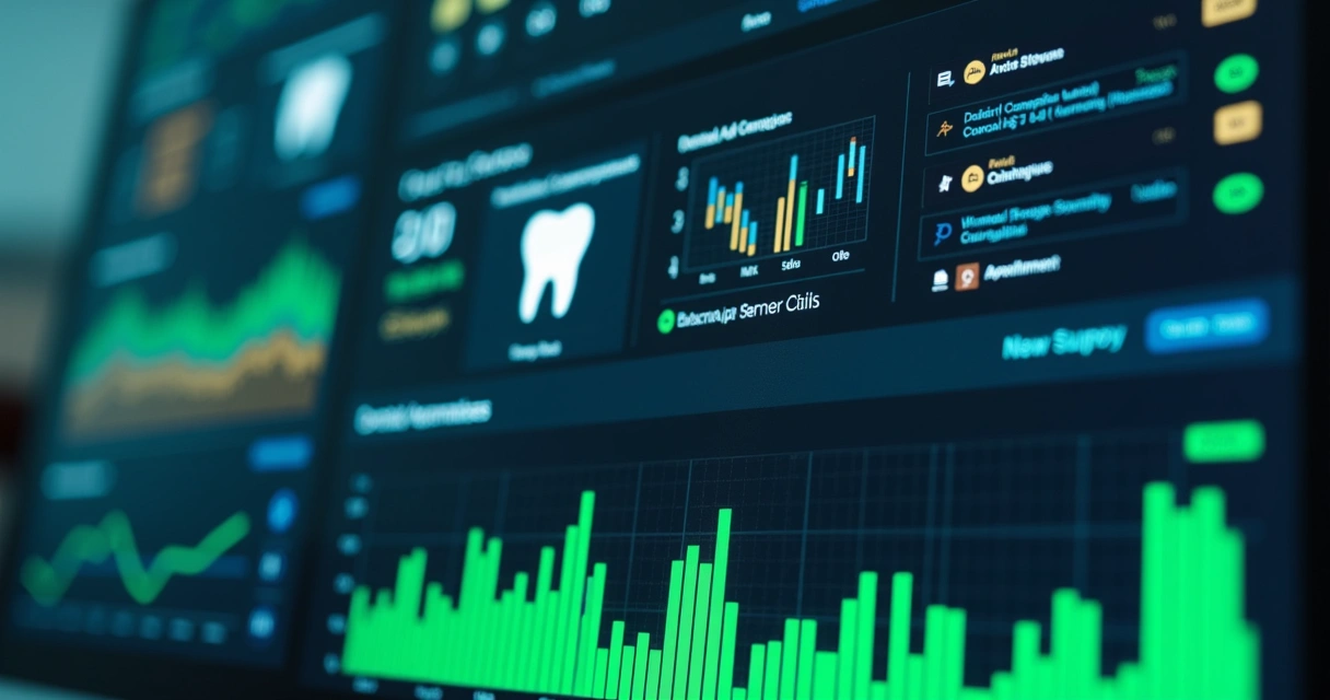 Dashboard unificado com dados de anúncio, WhatsApp e agendamento dental 