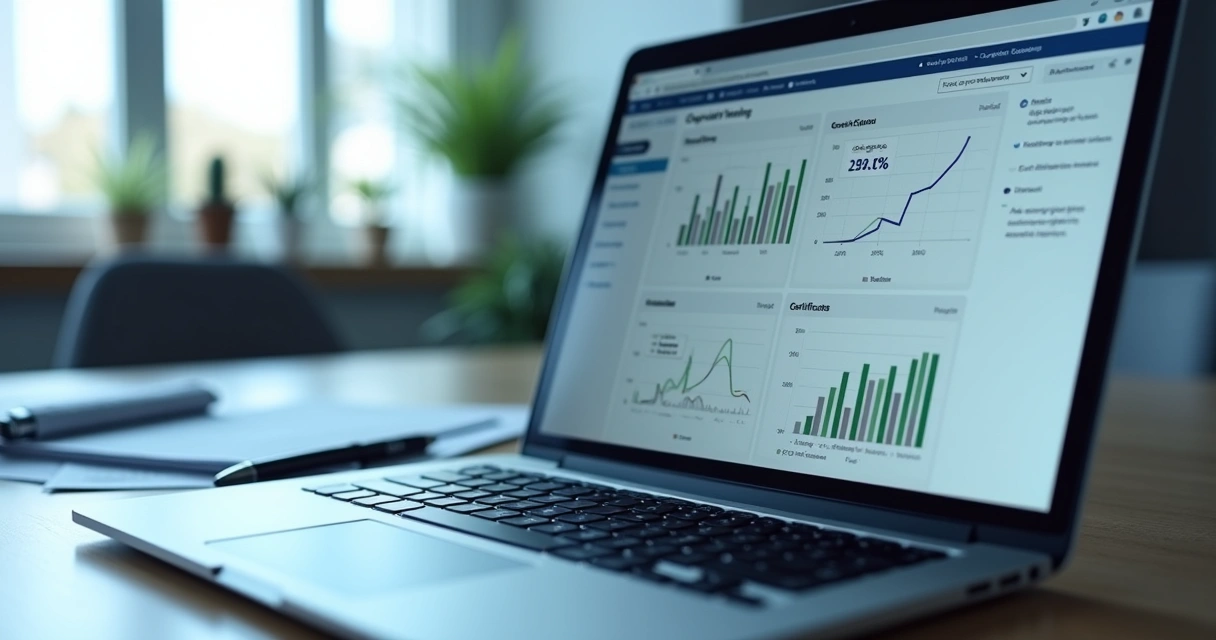 Painel com indicadores de curso corporativo