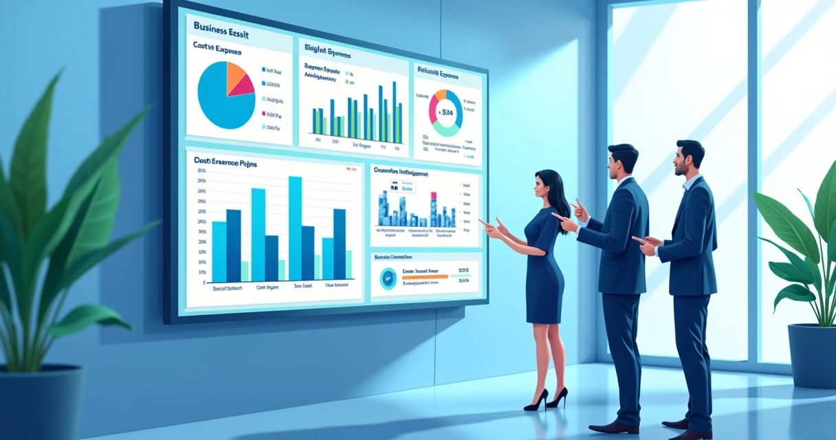 Dashboard de custos de BI colorido 