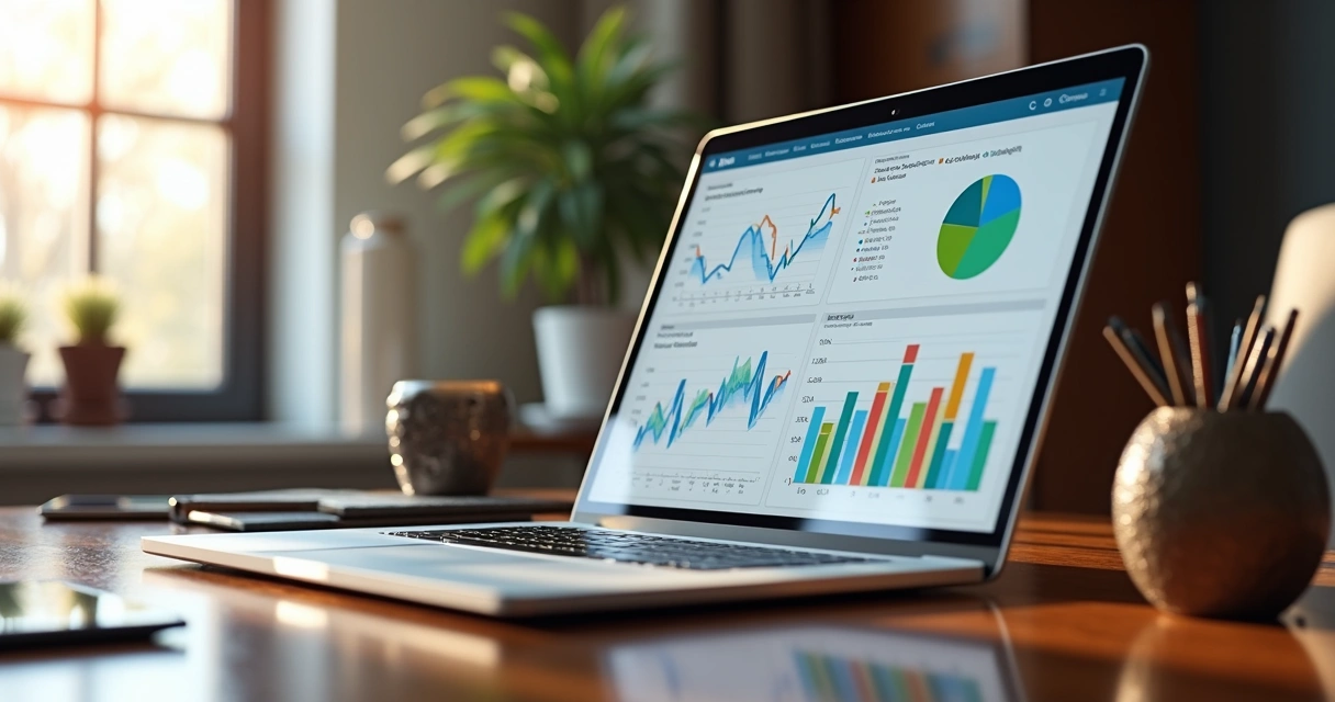 Dashboard visual com gráficos de performance de leads e engajamentos B2B 