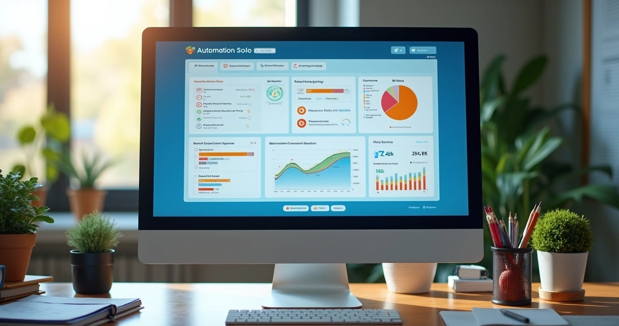 Dashboard colorido mostrando decisões automáticas de compliance. 