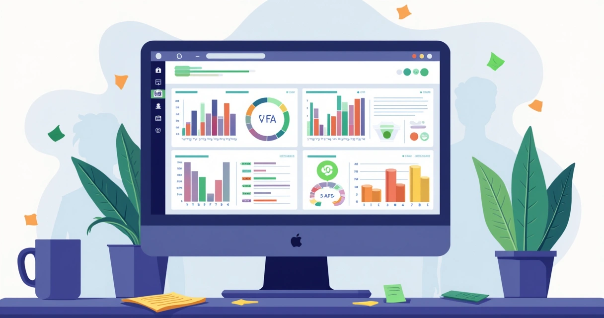 Dashboard de desempenho de parceiros de vendas em computador 