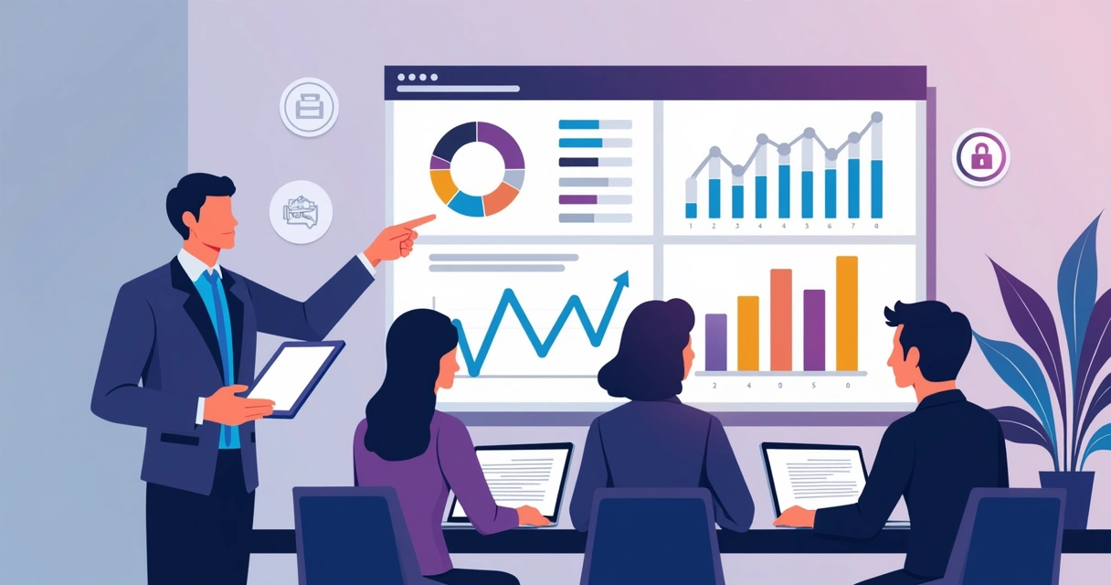 Dashboard de desempenho de parceiros em tela digital com gráficos 