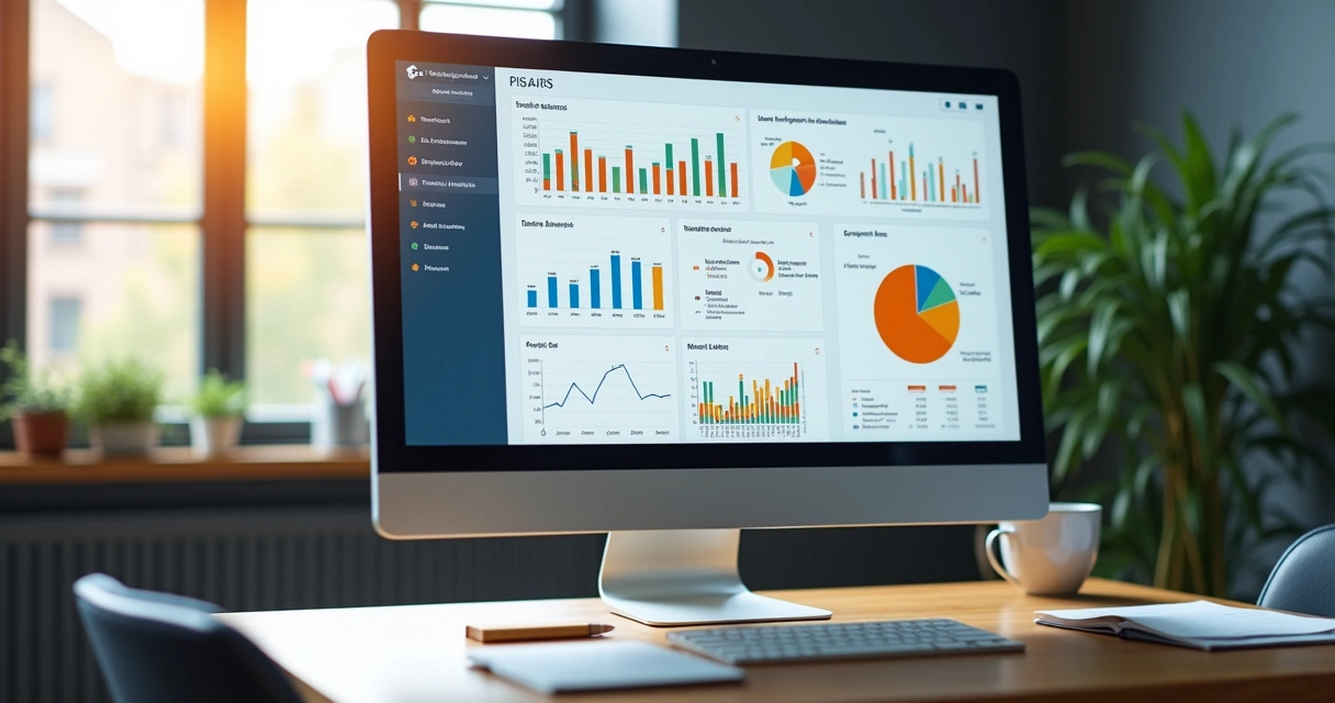 Dashboard colorido com gráficos de riscos psicossociais