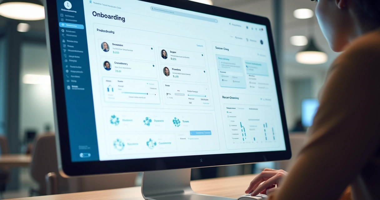 Tela de dashboard digital de onboarding de clientes em escritório contábil