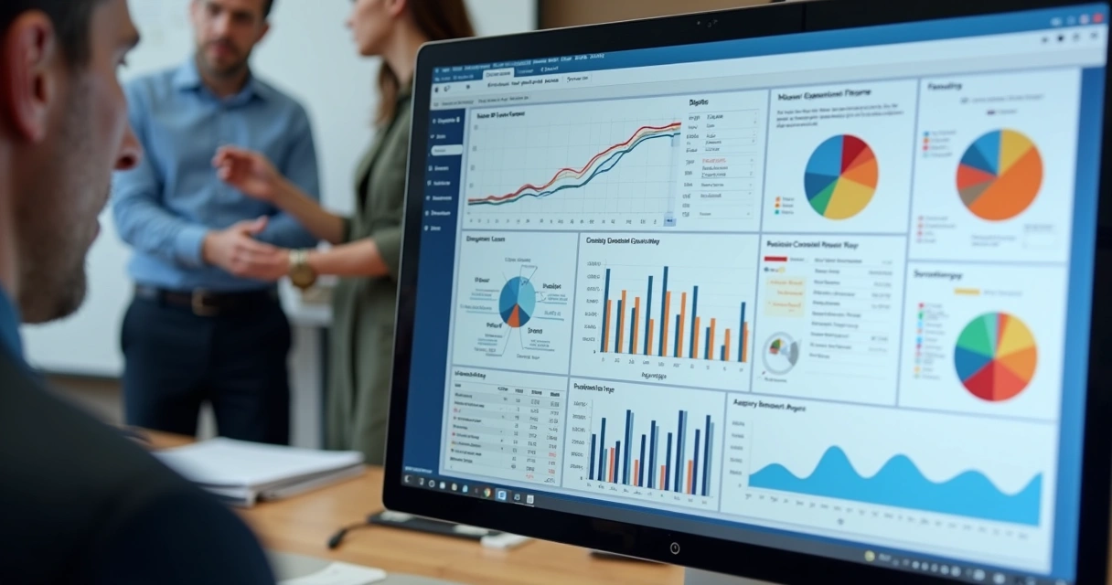 Dashboard com diversos relatórios de empresa 