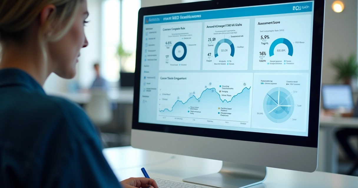Visão geral de dashboard com KPIs de EAD 