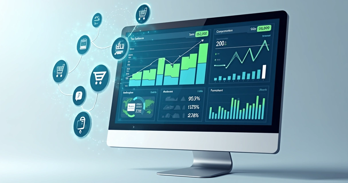 Dashboard BI mostrando vendas de e-commerce e marketplaces 