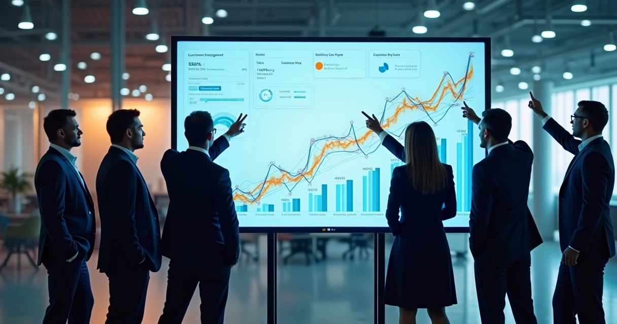 Painel SaaS mostrando dados de engajamento de clientes 