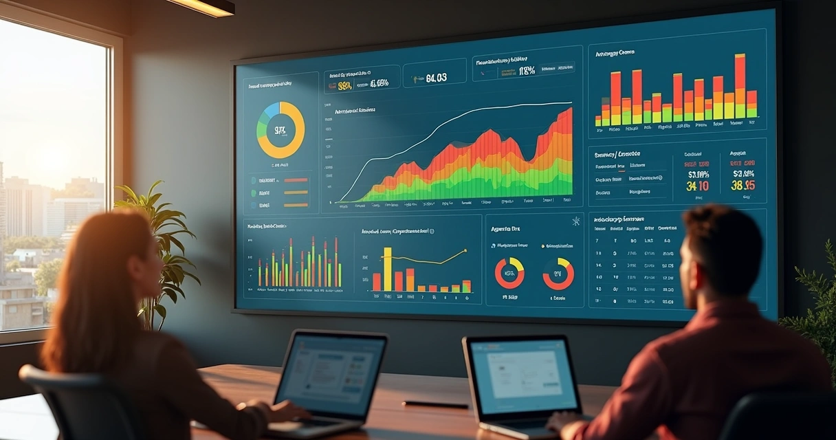 Painel de acompanhamento de vendas e desempenho de equipe de imobiliária 