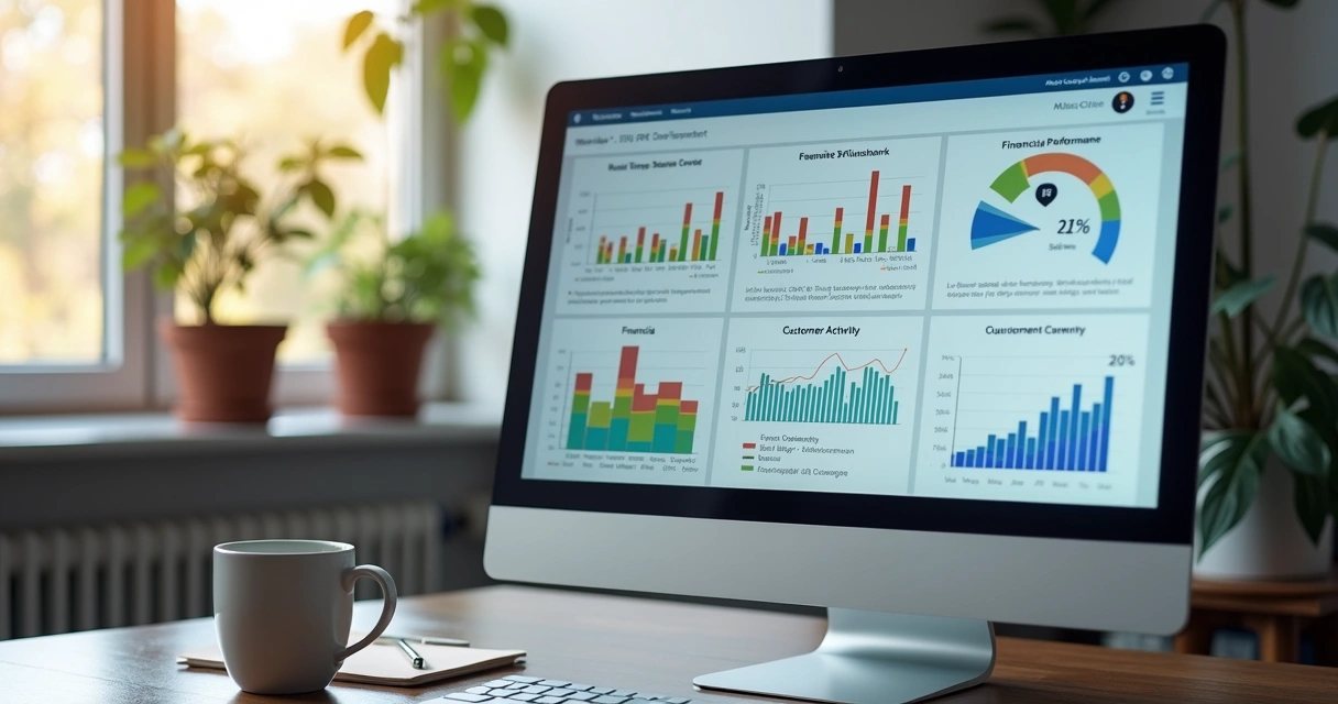 Dashboard de ERP mostrando indicadores vitais para PME