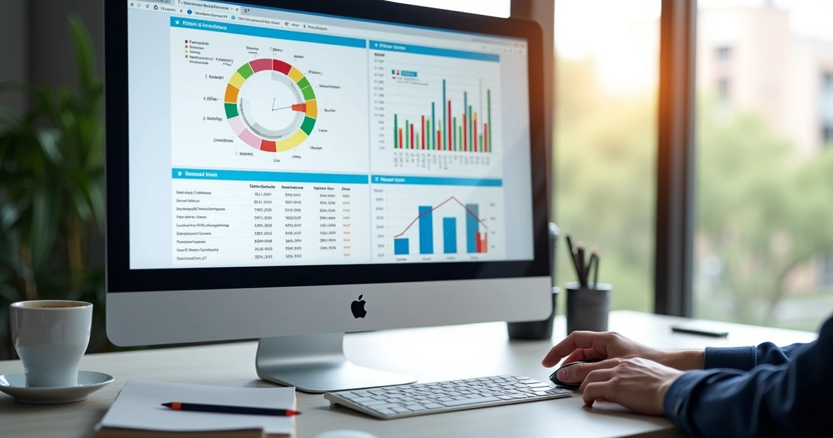 Dashboard ERP financeiro com relatórios detalhados 
