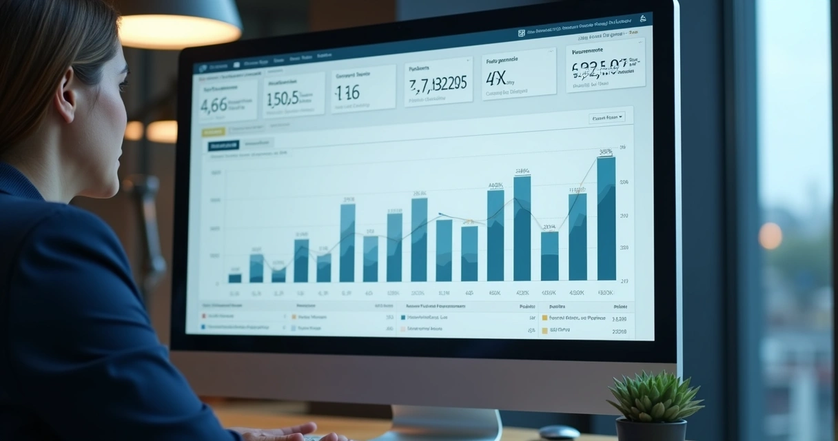 Dashboard de ERP mostrando gráfico de fluxo de caixa 